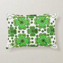 Custom Metallic Green Clover & Swirl Pattern 