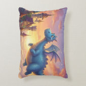 Coussins Décoratifs Cute Blue Dragon Flying Over Castle (Devant(Vertical))