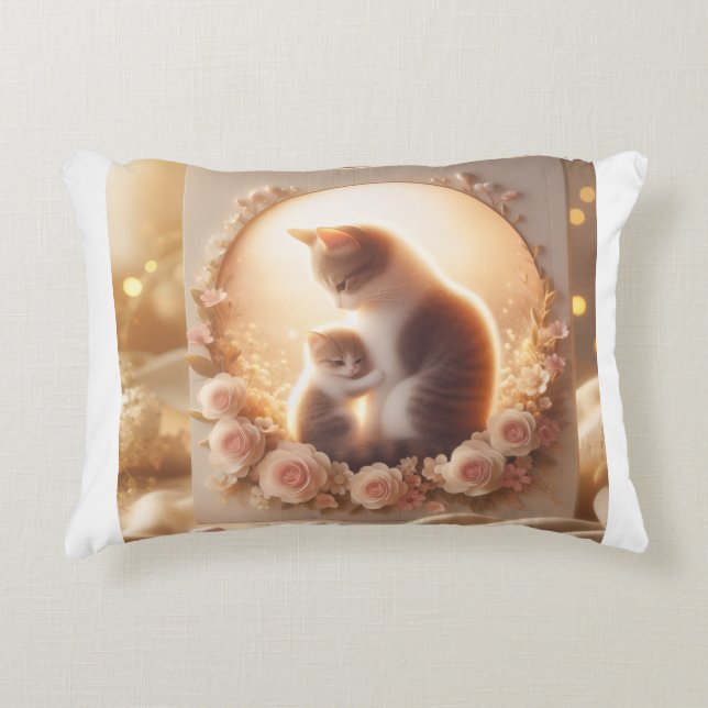 Coussins Décoratifs Cute Cat Mom Throw Pillow – Gift for Mom (Devant)