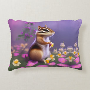 Coussins Décoratifs Cute Chipmunk en Fleurs
