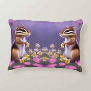 Coussins Décoratifs Cute Chipmunk en Fleurs
