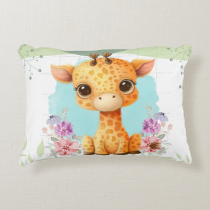 Coussins Décoratifs Cute Giraffe Floral Thème Personnalisé