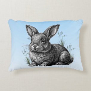 Coussins Décoratifs Cute Grey Rabbit contre un ciel bleu