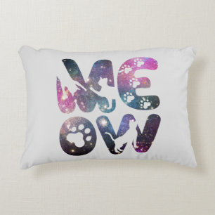 Coussins Décoratifs Cute Meow Chat Silhouettes et Empreintes de pattes