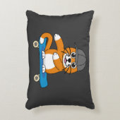 Coussins Décoratifs Cute Orange Chat sur Skateboard Cartoon (Devant(Vertical))