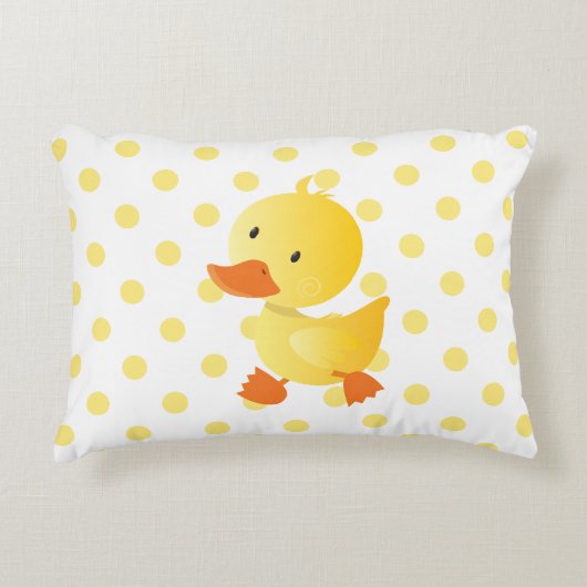 Coussins Décoratifs Cute Pois de Duckie Jaune (Devant)