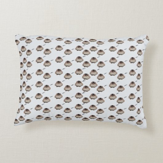 Coussins Décoratifs Cute Sleepy Owl Pattern Throw Pillow (Dos)