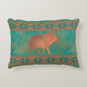 Coussins Décoratifs Cute sud-ouest Javelina Baby Cuivre Turquoise