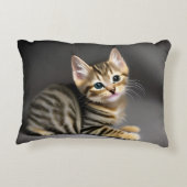Coussins Décoratifs Cute tabby chaton, personnalisable (Dos)