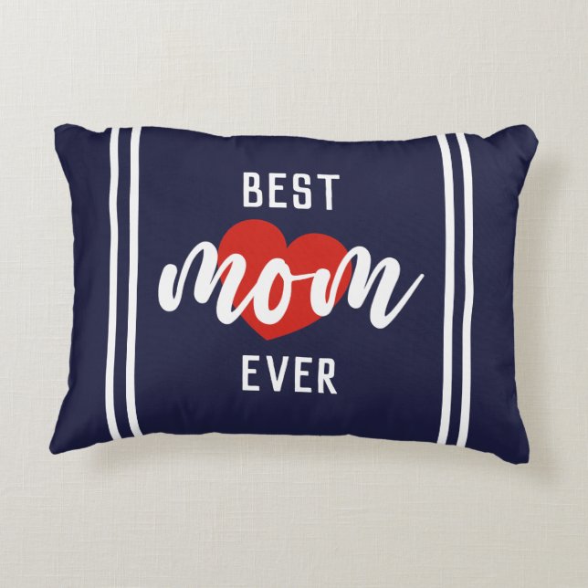 Coussins Décoratifs Cute Text Best Mama Ever With Heart (Dos)