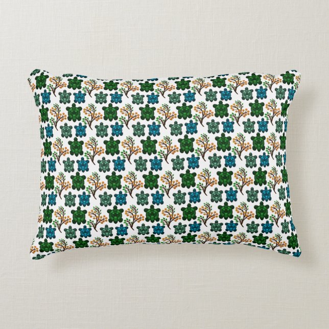Coussins Décoratifs Cute Turtle Seamless Pattern | Ocean Animal Repeat (Devant)