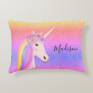 Coussins Décoratifs Cute Unicorn Rainbow Parties scintillant Sparkle p