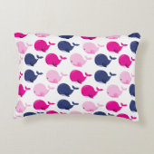 Coussins Décoratifs Cute Whales, Pattern of Whales, Sea Animals (Dos)