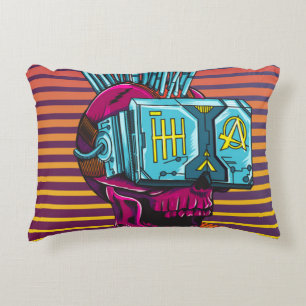 Coussins Décoratifs Cyber Skull Virtual Reality Cyberpunk disquette