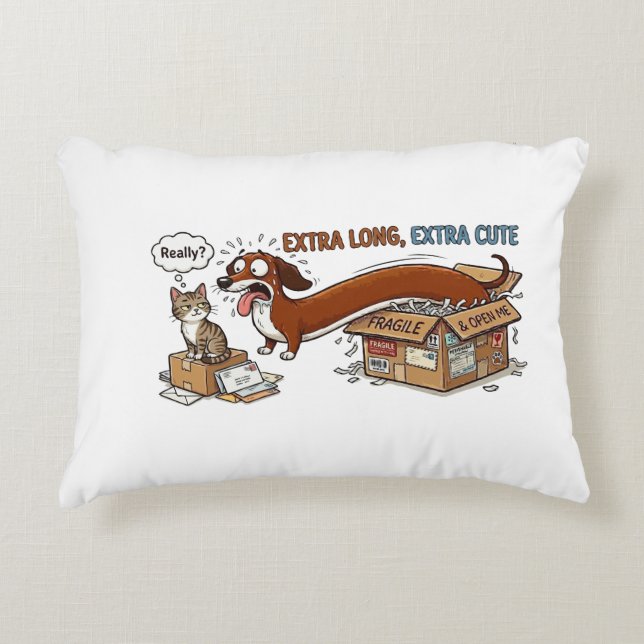 Coussins Décoratifs Dachshund Extra Long et Extra Mignon (Devant)