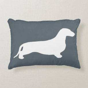Coussins Décoratifs Dachshund silhouette blanche + vos idées