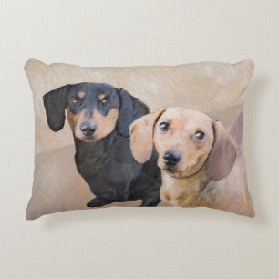 Coussins Décoratifs Dachshund (Smooth) Peinture - Art Chien original