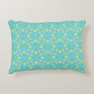 Coussins Décoratifs Daffodiques de soleil de printemps Sky Blue Accent