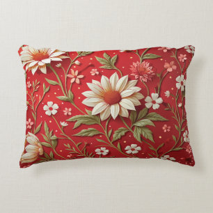 Coussins Décoratifs Dalia rouge vibrante florale élégante