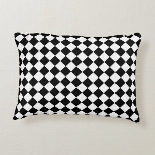 Coussins Décoratifs Damier blanc noir de diamant