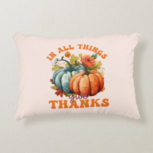 Coussins Décoratifs Dans toutes les choses donner Merci Citrouille
