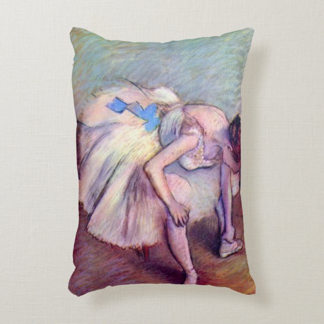 Coussins Décoratifs Danseuse assise par Edgar Degas, Art de ballet vin (Devant(Vertical))