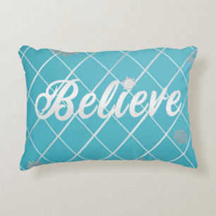 Coussins Décoratifs Dazzling Believe Light Blue and Silver À damiers