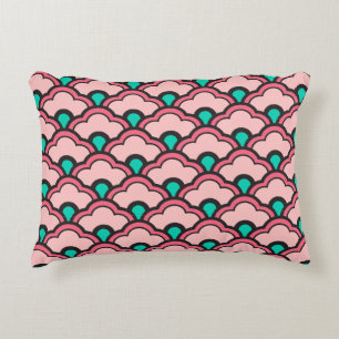 Coussins Décoratifs Déco pétoncles chinois, corail rose et turquoise