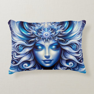 Coussins Décoratifs Déesse Céleste Tête Bleue Janvier -