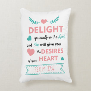 Coussins Décoratifs Délectez-vous dans le Seigneur Verset de la Bible