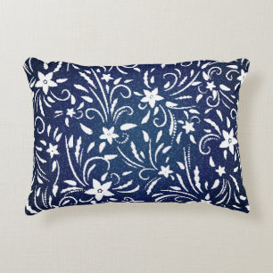 Coussins Décoratifs Denim Blooms : Floral Pattern Arrière - plan