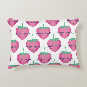 Coussins Décoratifs Des fraises endormies, mignonnes motifs.