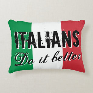 Coussins Décoratifs Des Italiens il améliorent le drapeau du carreau