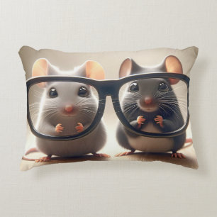 Coussins Décoratifs Des souris qui regardent derrière des lunettes noi