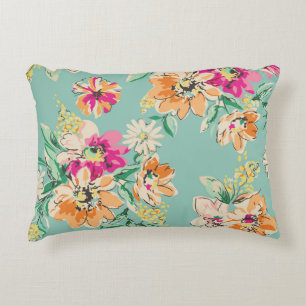 Coussins Décoratifs Design de fleurs esquissé dans des couleurs vives