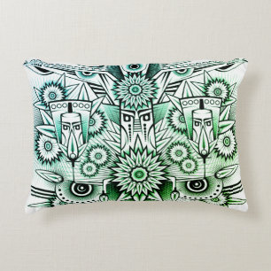 Coussins Décoratifs Design tribal teinte verte