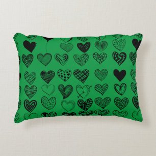 Coussins Décoratifs Dessin adorable de Black Heart Scribble