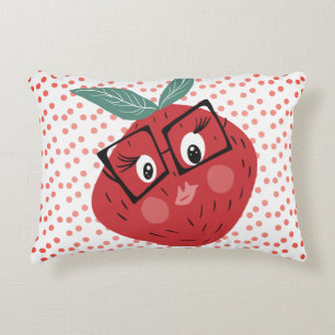 Coussins Décoratifs Dessin animé de fraise mignon dessiné à la main