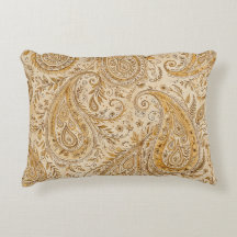 Dessin Classique Paisley Doré Chaud et Confortable