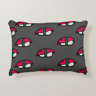 Coussins Décoratifs Dessin Kawaii Sushi, Riz de Poisson et Algues