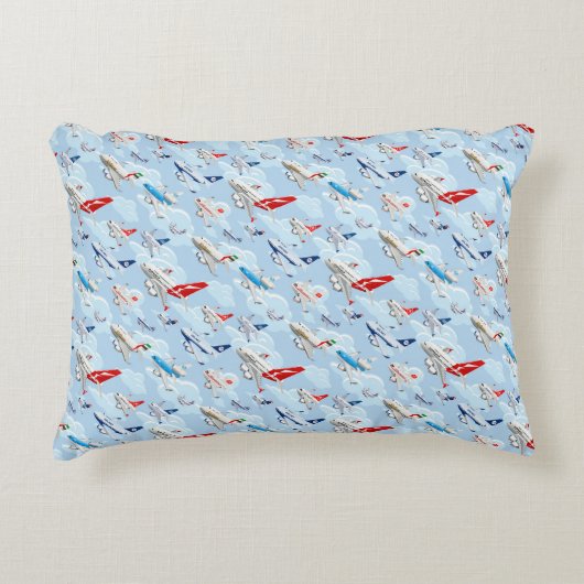 Coussins Décoratifs Dessin motif sans couture pour avions commerciaux (Devant)