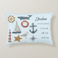 Détails personnalisés de naissance de bébé marine