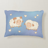 Coussins Décoratifs Deux mignons petits moutons Motif sur bleu (Dos)
