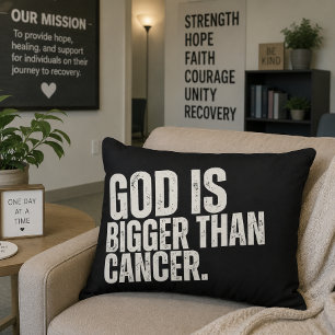 Coussins Décoratifs Dieu est plus grand que le cancer Colis de soins