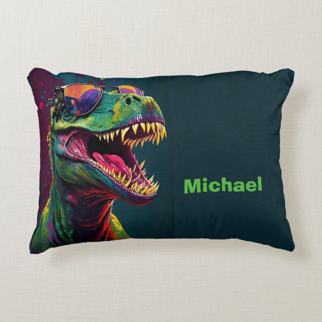 Coussins Décoratifs Dino T Rex mignon préhistorique (Devant)