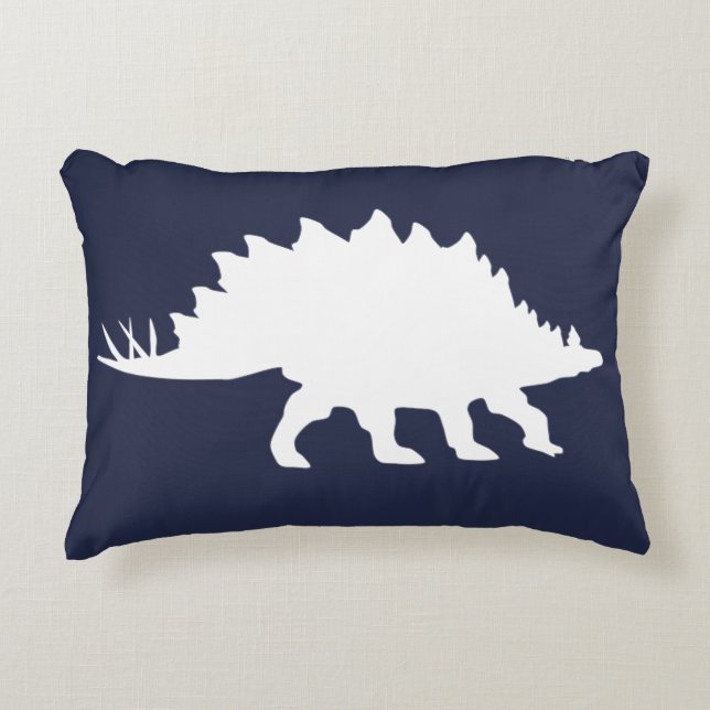 Coussins Décoratifs Dinosaure blanc Stegosaurus Silhouette (Devant)