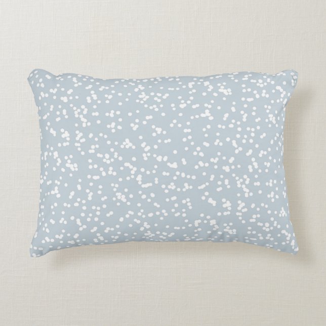 Coussins Décoratifs Ditsy Dots Pattern - White on Dusty Blue (Devant)