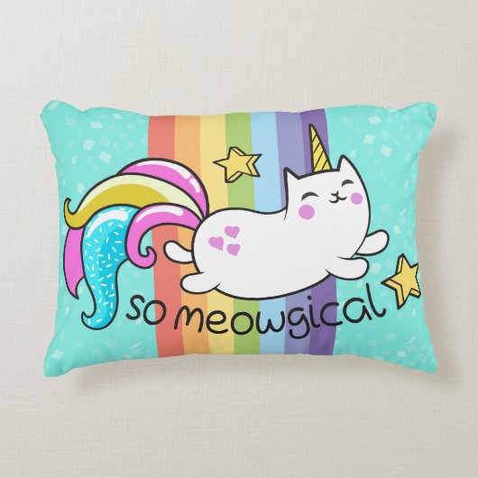 Coussins Décoratifs Donc Meowgical Cute Unicorn kitty parties scintill (Devant)