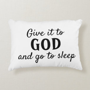 Coussins Décoratifs Donnez-le à Dieu et Allez Dormir Noir Blanc