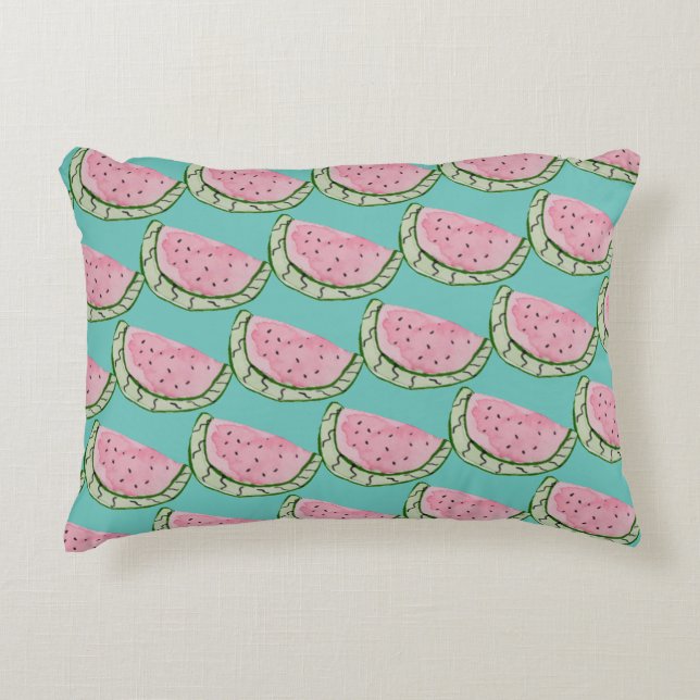 Coussins Décoratifs Doodle de pastèque à l'aquarelle motif peint    (Devant)
